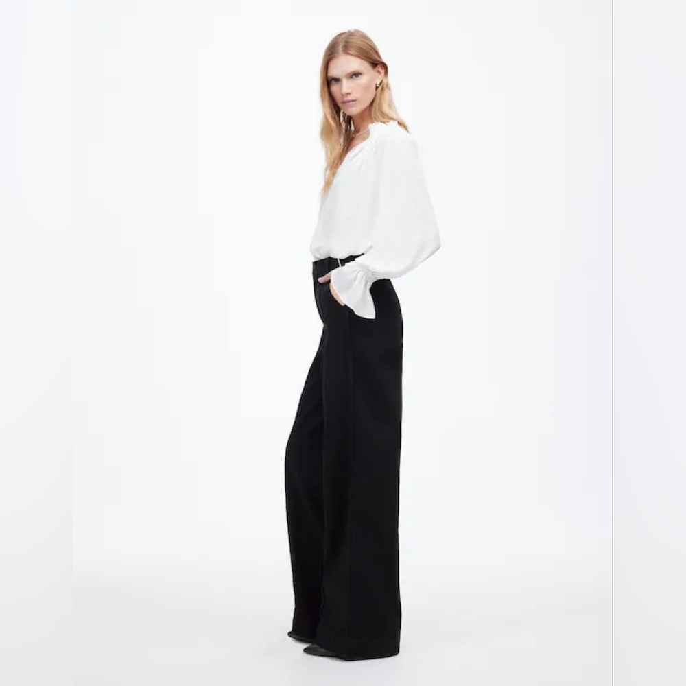 Madewell 26 Superwide-Leg Trouser Jean Black Rinse Wash Rigid 26 NS905